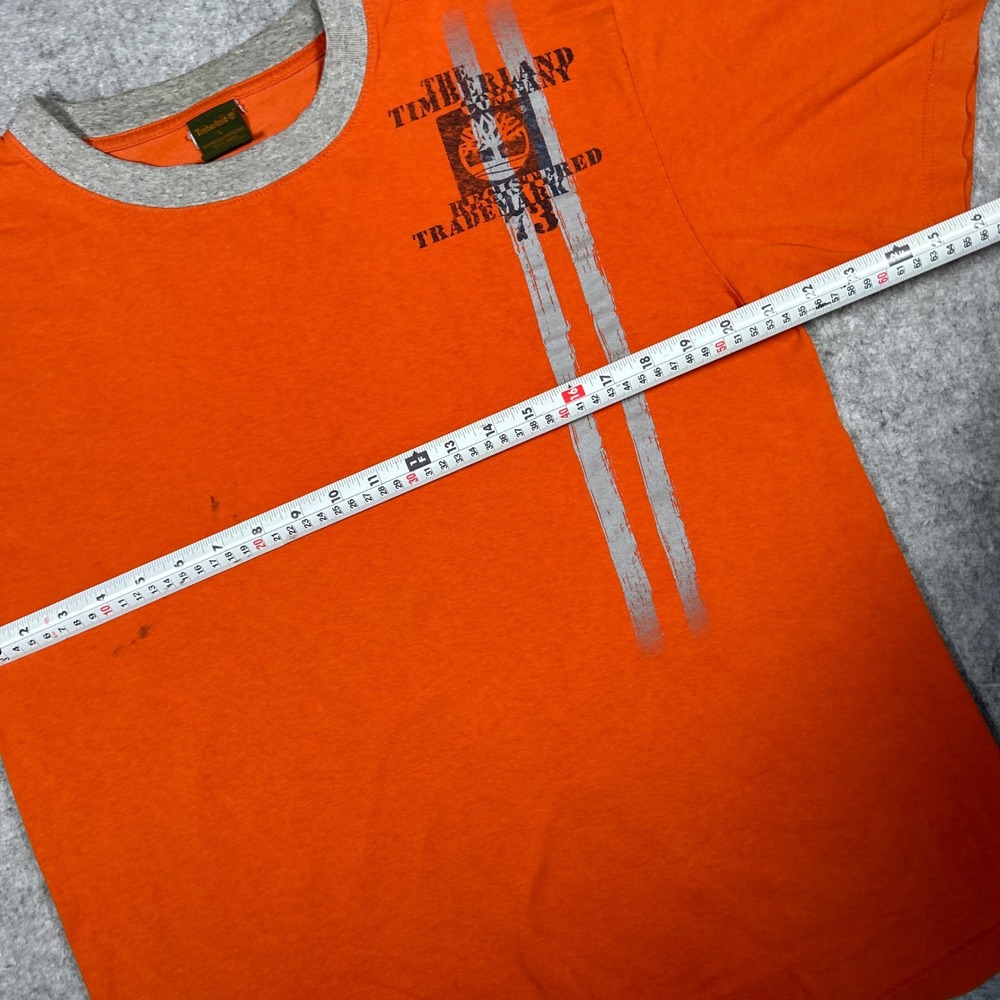 Timberland T Shirt Mens Large Orange Graphic Ringer Tee Gorpcore Outdoors - Picture 3 of 13